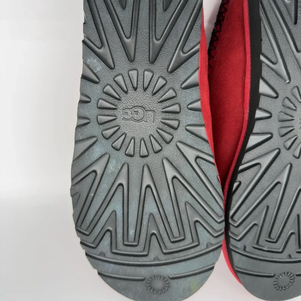 UGG Tasman Samba Red Suede Comfort Slip On Sheepskin Slippers Size 11 - Picture 14 of 14